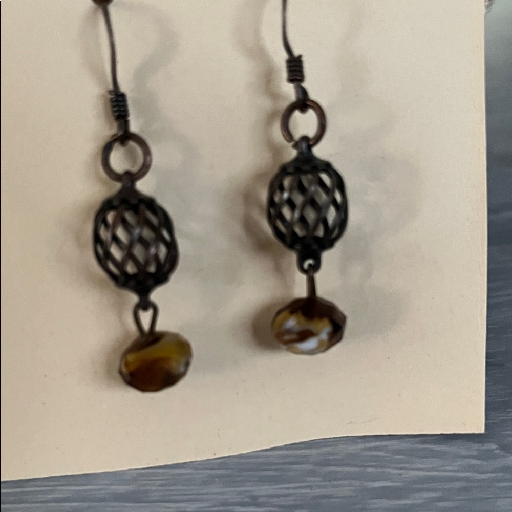 Elegant Brown Dangle Earrings